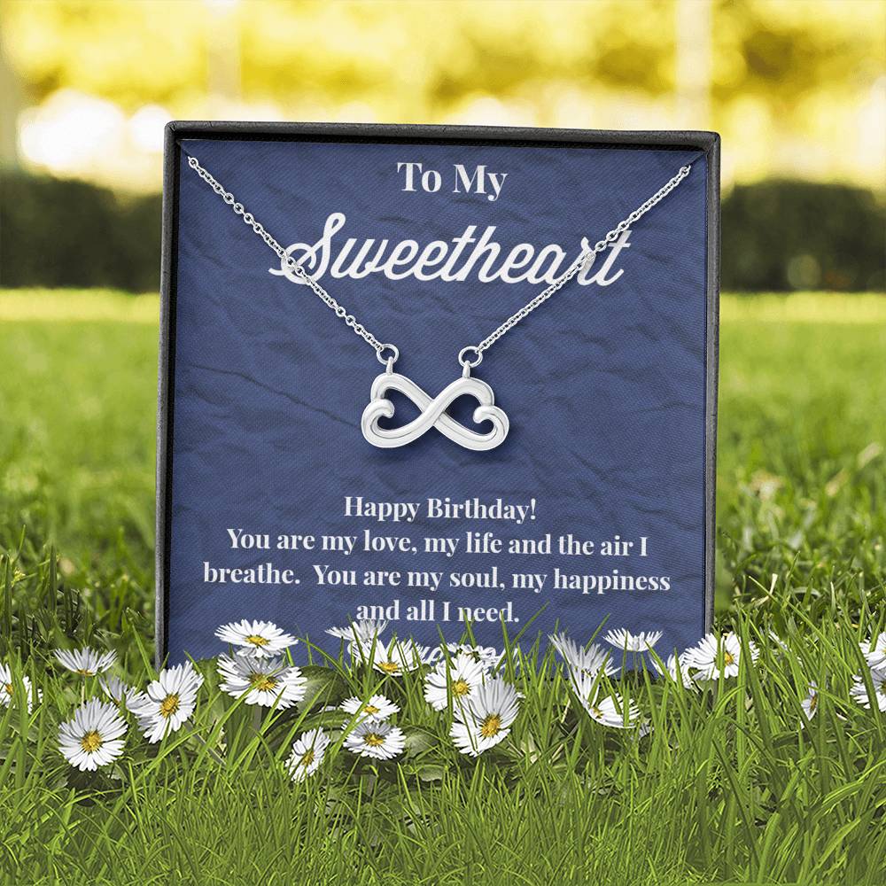 Happy Birthday To My Sweetheart Infinity Hearts Necklace - Jewelry for Wife - Necklace for Wife