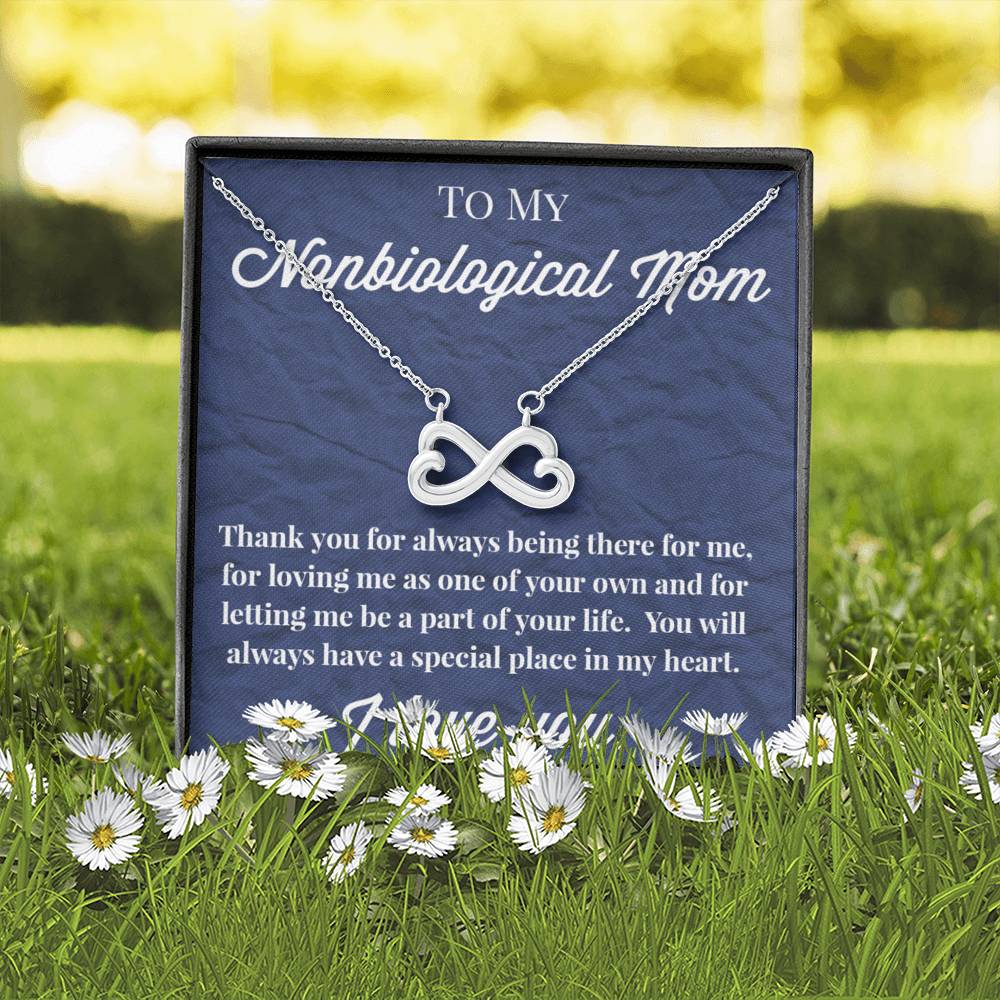 To My Nonbiological Mother Infinity Hearts Necklace, Bonus Mom Necklace, Stepmom Necklace, Bonus Mom Jewelry