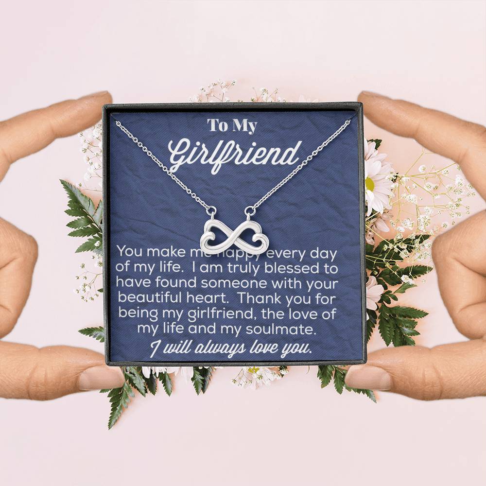 To My Girlfriend Infinity Hearts Necklace