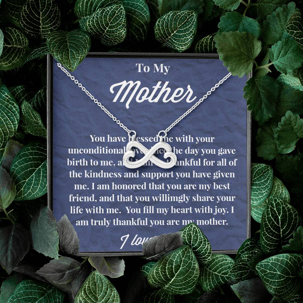 To My Mother Infinity Hearts Necklace - Jewelry for Mom - Gift for Mom