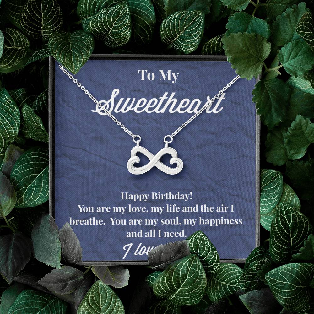 Happy Birthday To My Sweetheart Infinity Hearts Necklace - Jewelry for Wife - Necklace for Wife