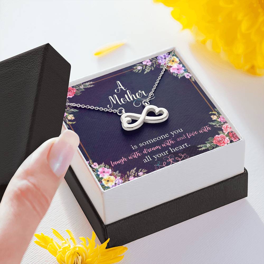 A Mother Is Someone You Love With All Your Heart Infinity Hearts Necklace