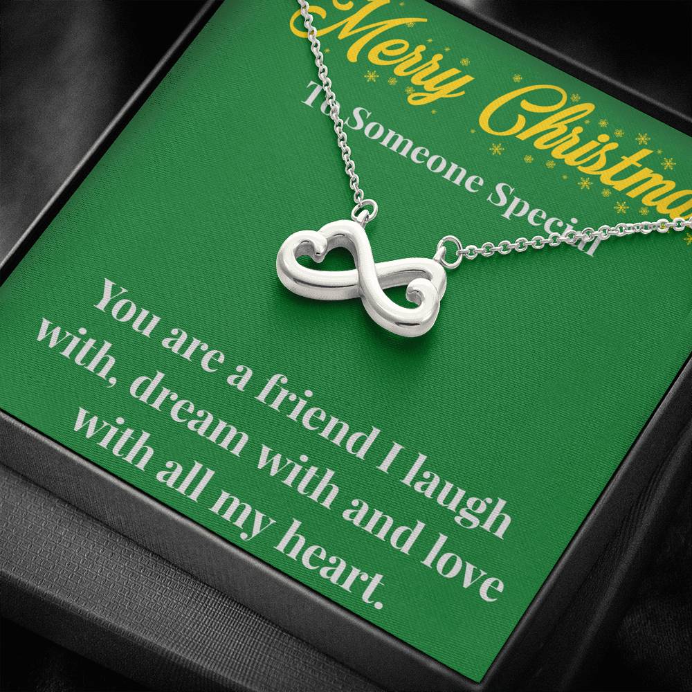 Merry Christmas To My Friend Infinity Hearts Necklace - Gift for Friend - Necklace for A Friend