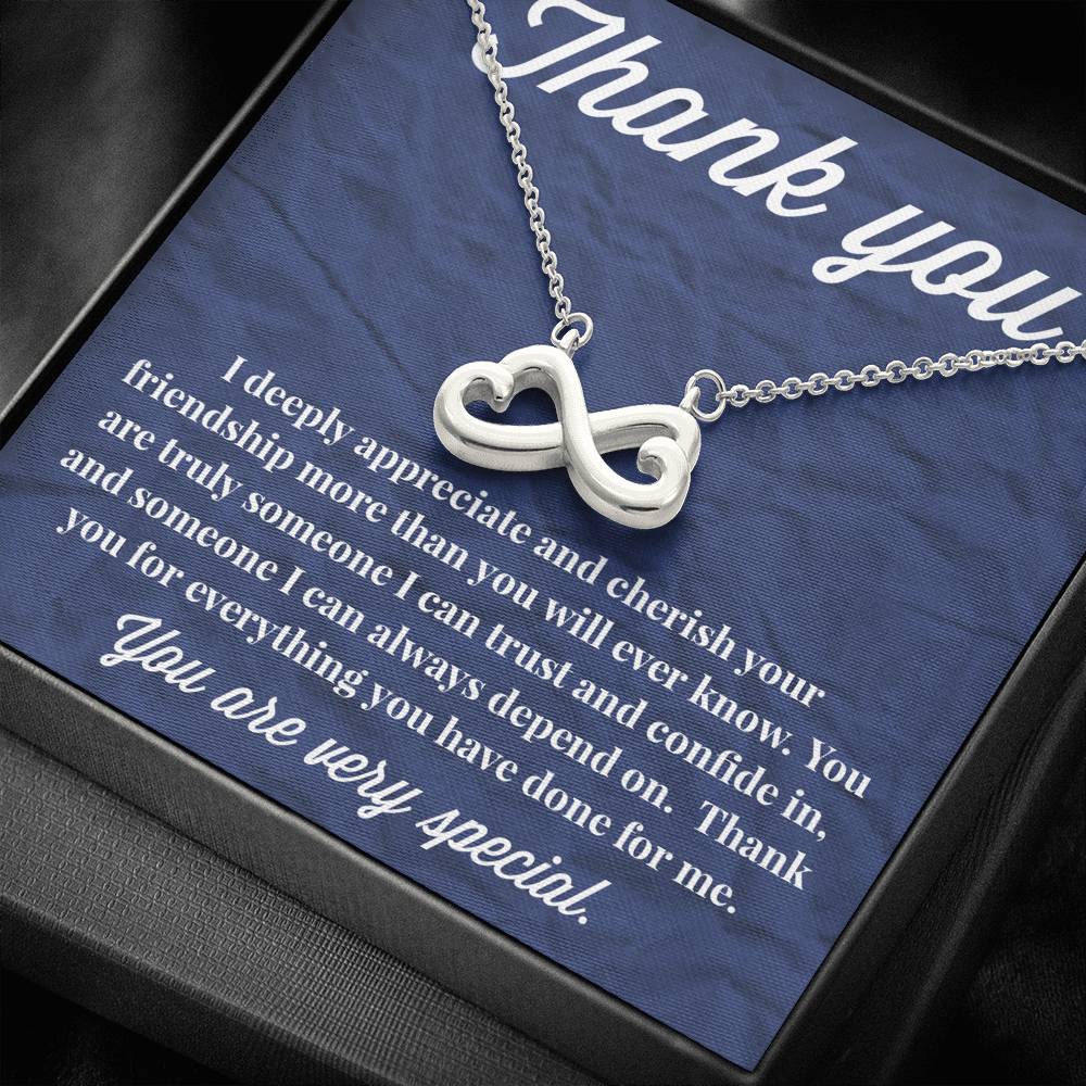 Thank You Infinity Hearts Necklace - Thank You Gift - Necklace for Friend