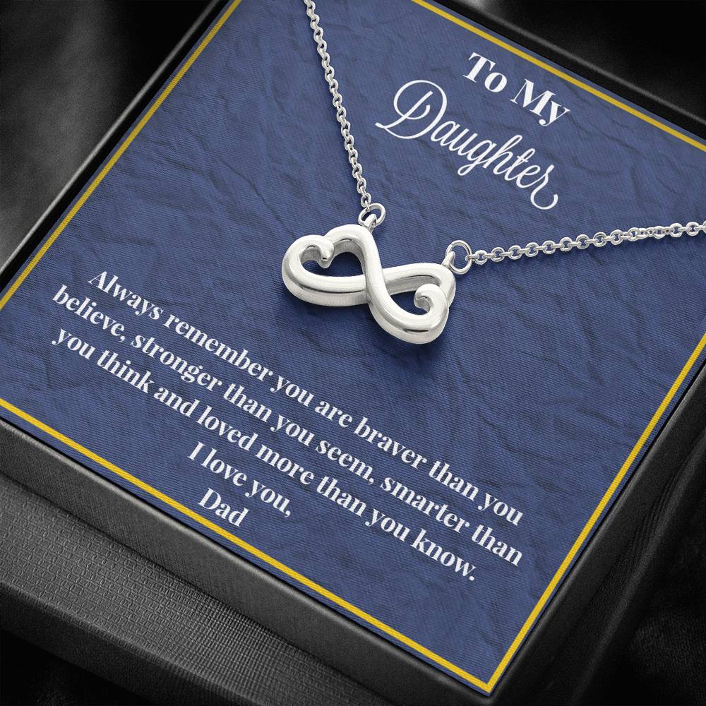 To My Daughter Always Remember Infinity Hearts Necklace