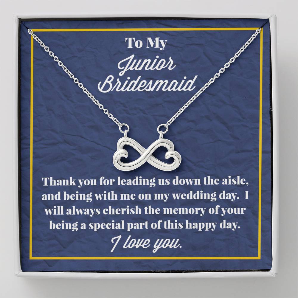 To My Junior Bridesmaid Infinity Hearts Necklace