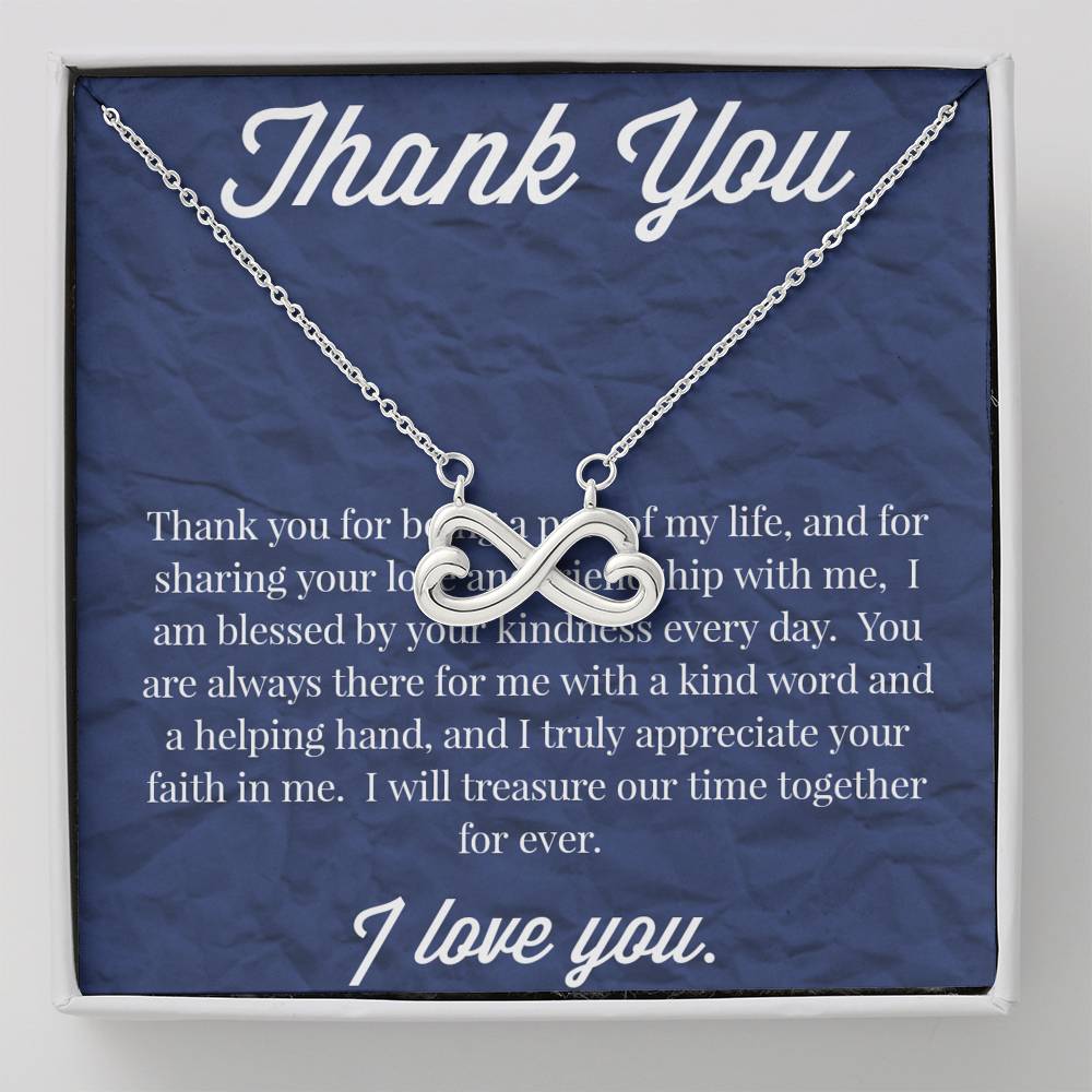 Thank You Infinity Hearts Necklace