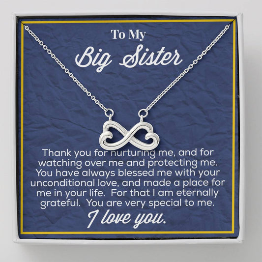 To My Big Sister Infinity Hearts Necklace