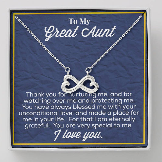 To My Great Aunt Infinity Hearts Necklace