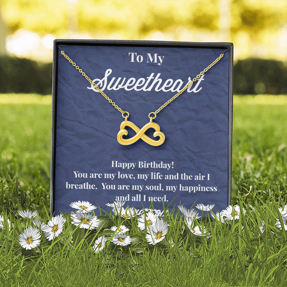 Happy Birthday To My Sweetheart Infinity Hearts Necklace - Jewelry for Wife - Necklace for Wife