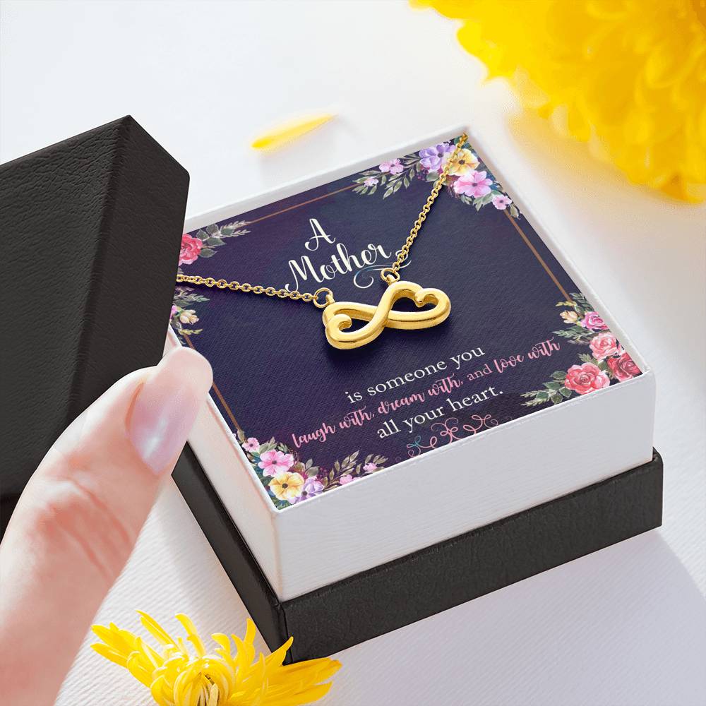 A Mother Is Someone You Love With All Your Heart Infinity Hearts Necklace
