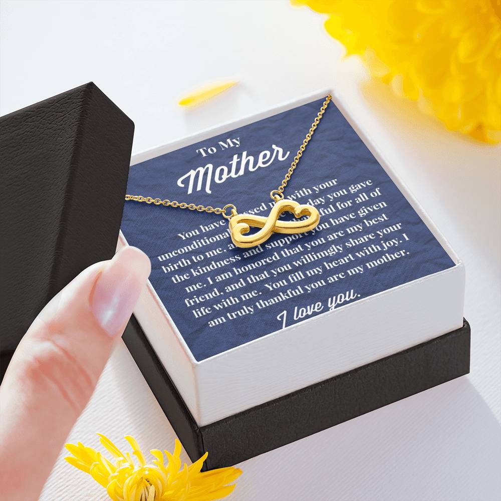 To My Mother Infinity Hearts Necklace - Jewelry for Mom - Gift for Mom