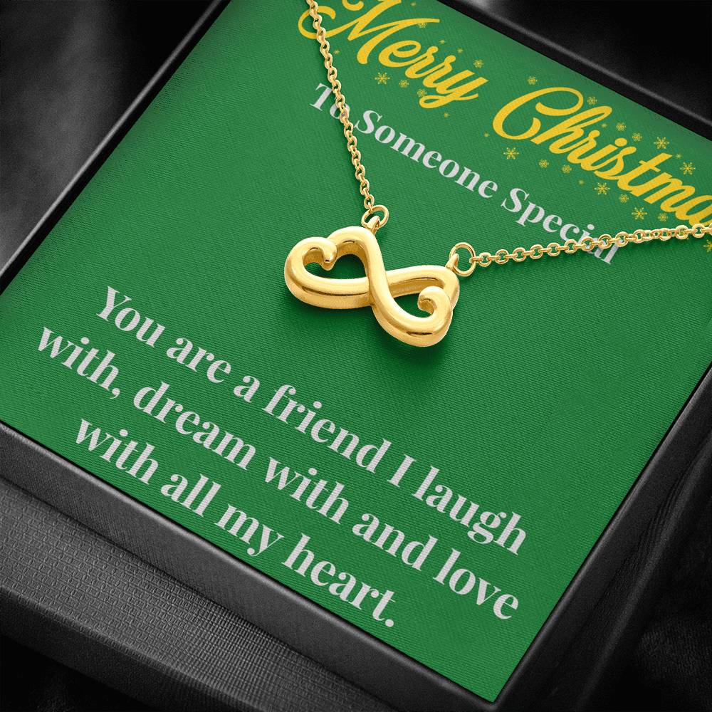 Merry Christmas To My Friend Infinity Hearts Necklace - Gift for Friend - Necklace for A Friend