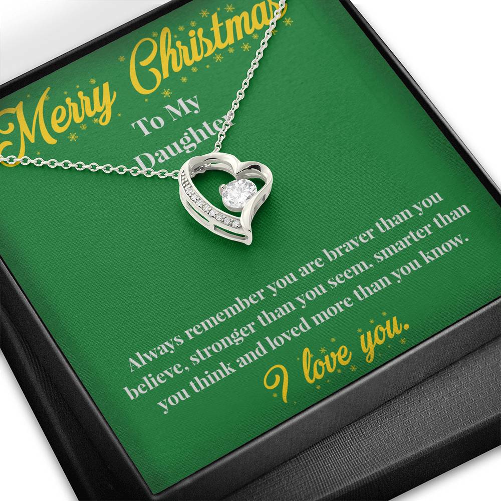 Merry Christmas to My Daughter - Forever Love Necklace - Christmas Gift for Daughter - Necklace for Daughter