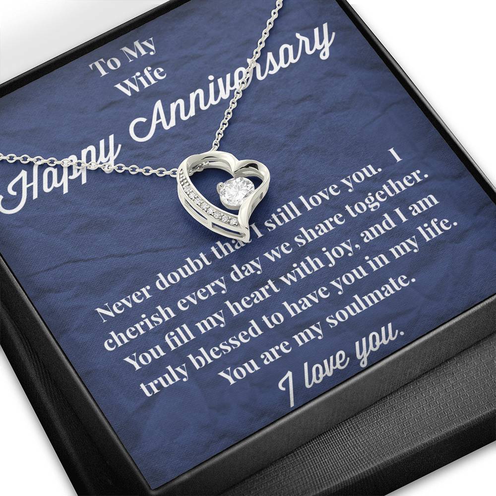 Happy Anniversary To My Wife Forever Love Necklace - Wedding Anniversary Gift - Necklace for Wife