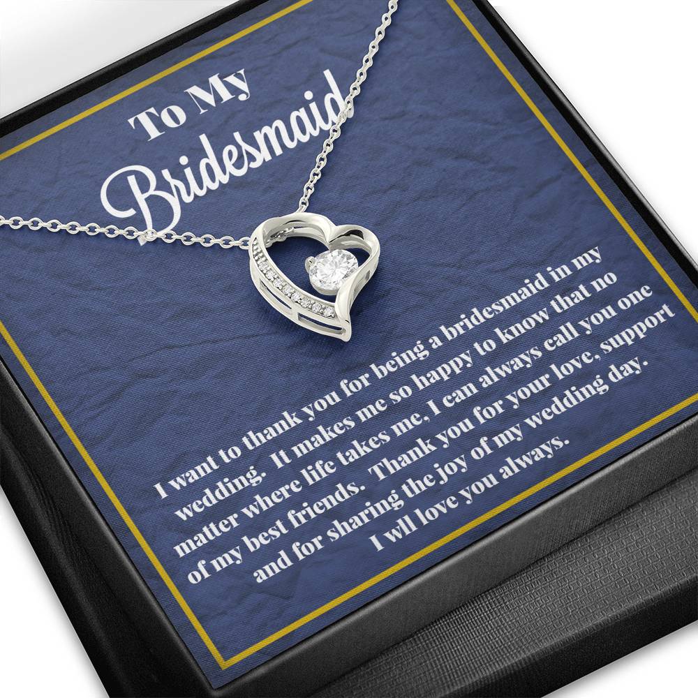 To My Bridesmaid Forever Love Necklace