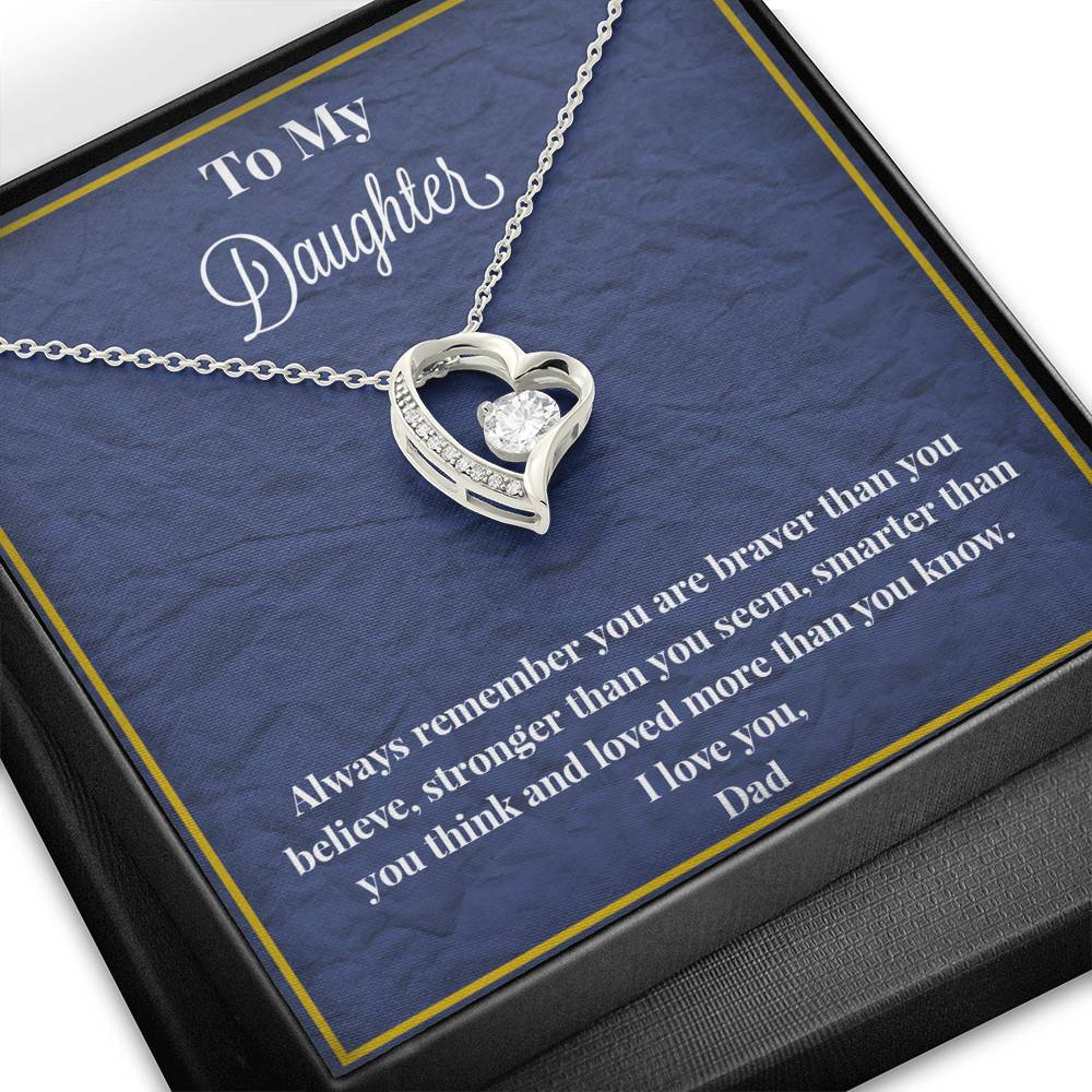 To My Daughter Always Remember Forever Love Necklace
