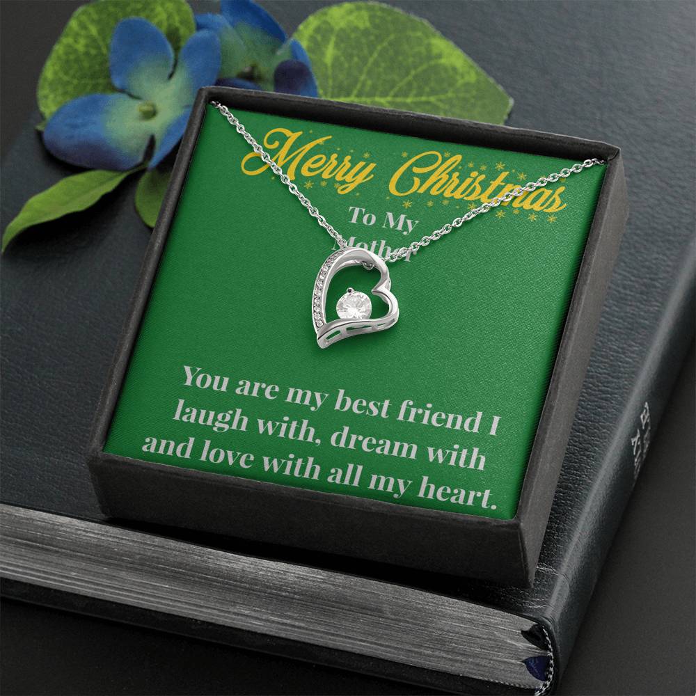 Merry Christmas To My Mother Forever Love Necklace - Gift for Mom - Necklace for Mom