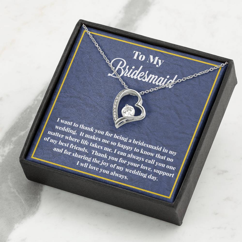 To My Bridesmaid Forever Love Necklace