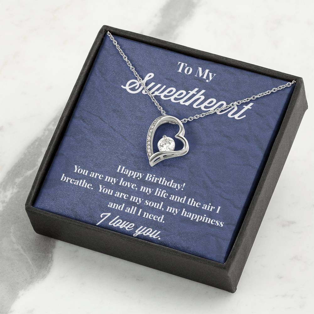 Happy Birthday To My Sweetheart Forever Love Necklace - Jewelry for Wife - Necklace for Wife