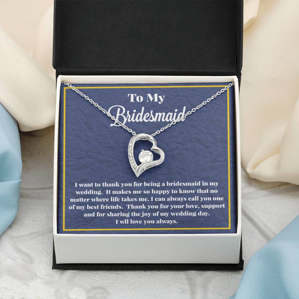 To My Bridesmaid Forever Love Necklace