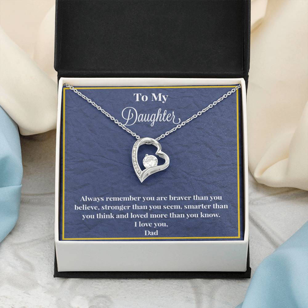 To My Daughter Always Remember Forever Love Necklace