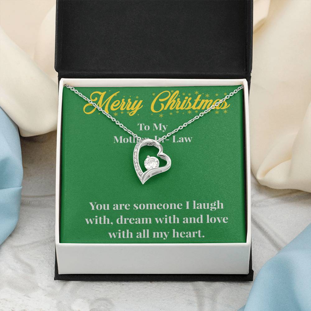 Merry Christmas To My Mother-In-Law Forever Love Necklace - Gift for Mother - Necklace for Mother-In-Law