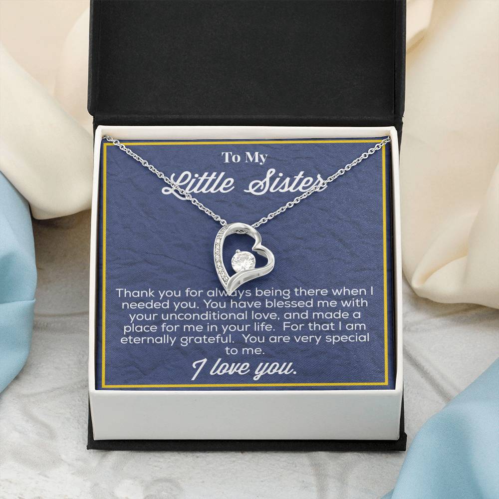 To My Little Sister Forever Love Necklace