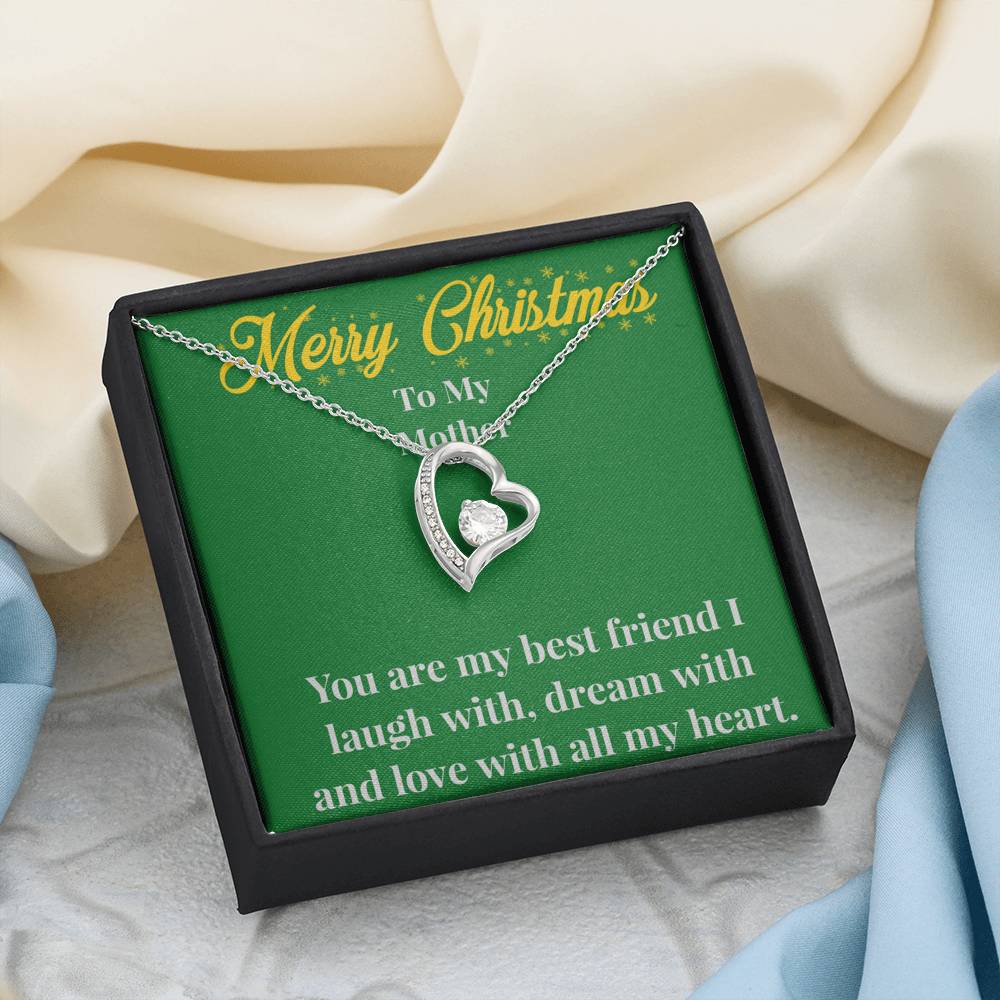Merry Christmas To My Mother Forever Love Necklace - Gift for Mom - Necklace for Mom