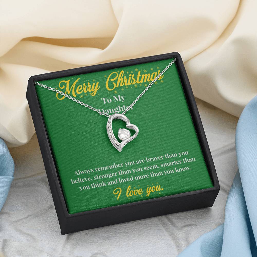 Merry Christmas to My Daughter - Forever Love Necklace - Christmas Gift for Daughter - Necklace for Daughter