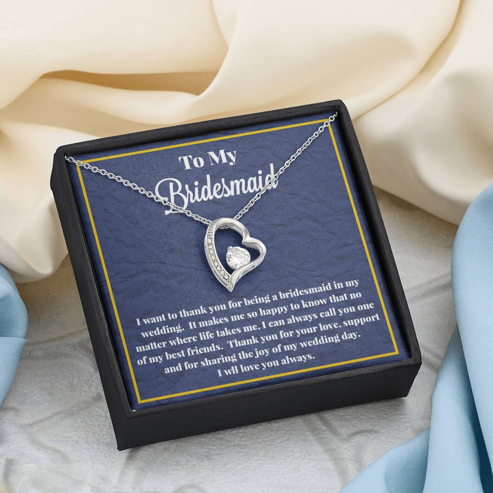 To My Bridesmaid Forever Love Necklace