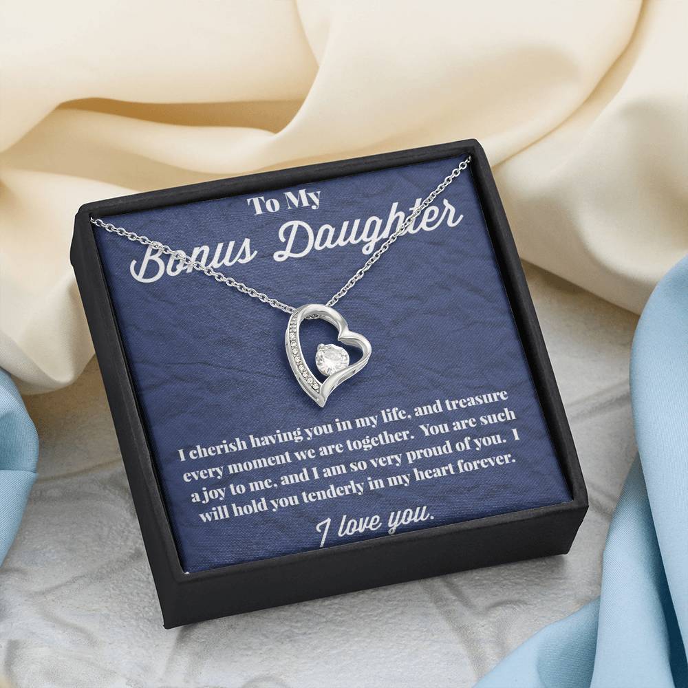 To My Bonus Daughter Forever Love Necklace, Stepdaughter Necklace, Bonus Daughter Jewelry, Nonbiological Daughter Necklace