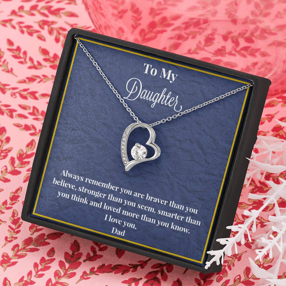 To My Daughter Always Remember Forever Love Necklace