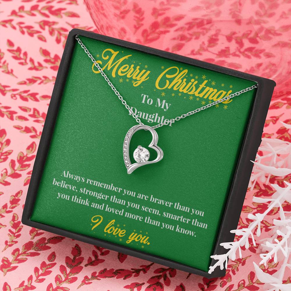 Merry Christmas to My Daughter - Forever Love Necklace - Christmas Gift for Daughter - Necklace for Daughter