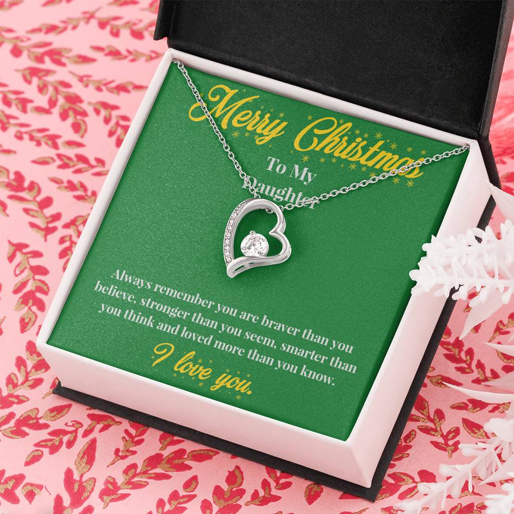 Merry Christmas to My Daughter - Forever Love Necklace - Christmas Gift for Daughter - Necklace for Daughter