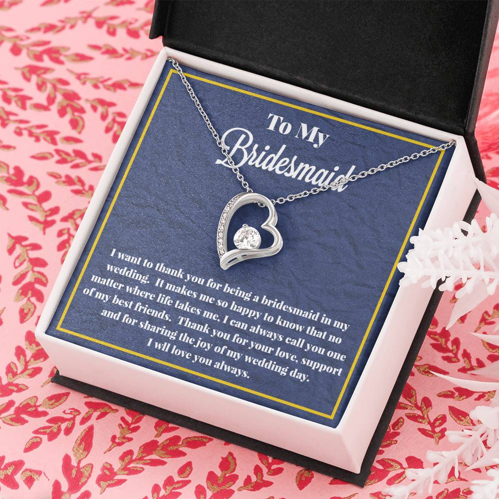 To My Bridesmaid Forever Love Necklace