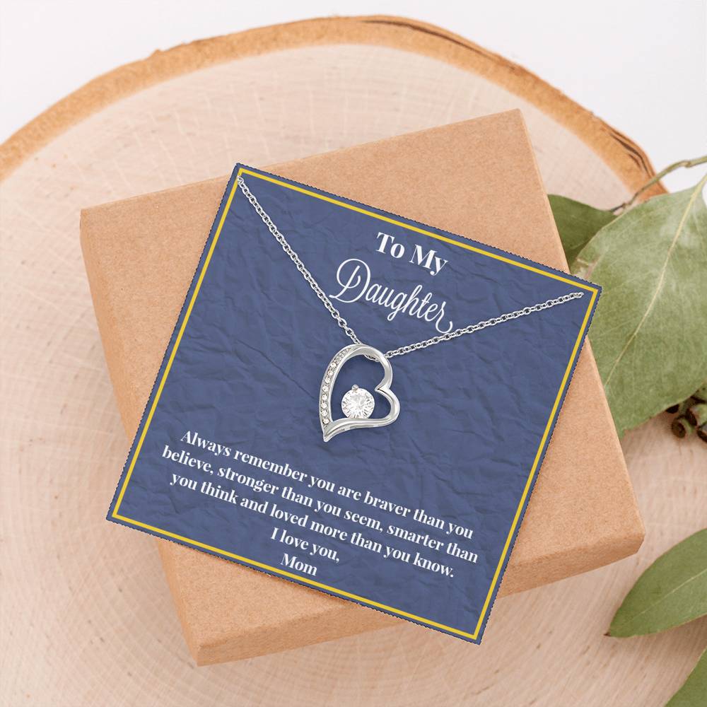To My Daughter Always Remember Forever Love Necklace