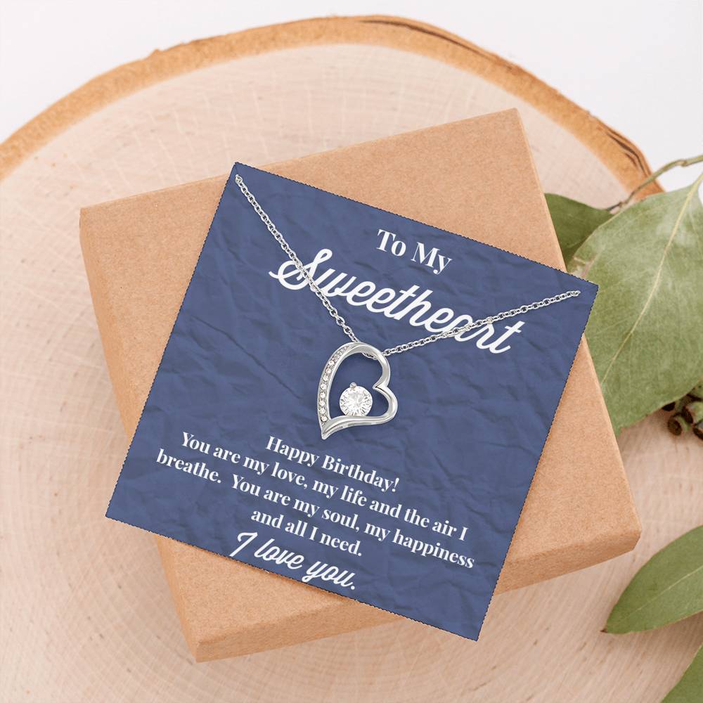 Happy Birthday To My Sweetheart Forever Love Necklace - Jewelry for Wife - Necklace for Wife