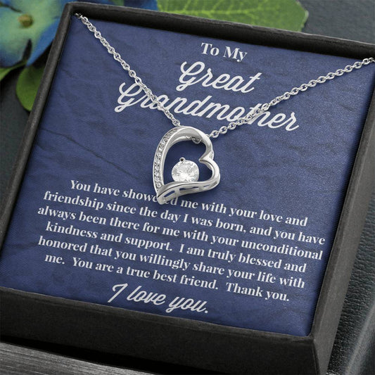 To My Great Grandmother Forever Love Necklace - Jewelry for Grandmother - Gift for Grandmother