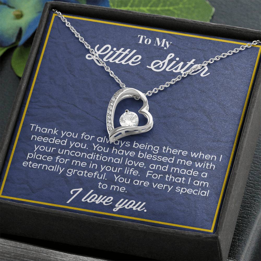 To My Little Sister Forever Love Necklace