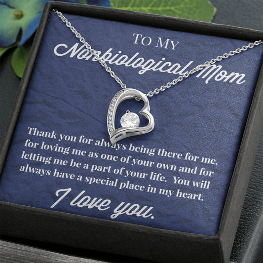 To My Nonbiological Mom Forever Love Necklace, Bonus Mom Necklace, Stepmom Necklace, Bonus Mom Jewelry