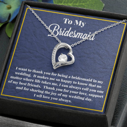 To My Bridesmaid Forever Love Necklace