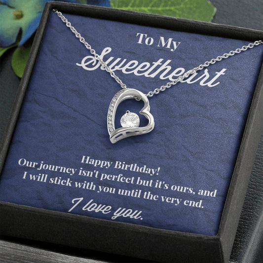 Happy Birthday To My Sweetheart Forever Love Necklace - Sweetheart Necklace - Jewelry for Wife - Necklace for Wife