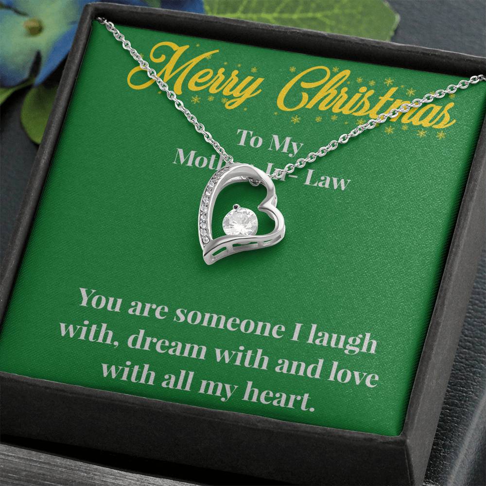 Merry Christmas To My Mother-In-Law Forever Love Necklace - Gift for Mother - Necklace for Mother-In-Law
