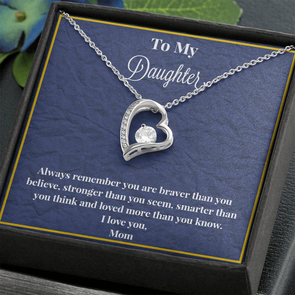 To My Daughter Always Remember Forever Love Necklace