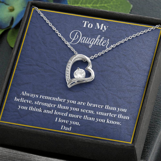 To My Daughter Always Remember Forever Love Necklace