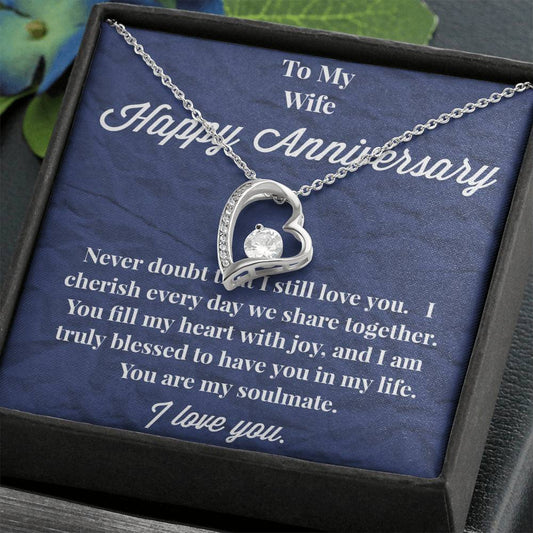 Happy Anniversary To My Wife Forever Love Necklace - Wedding Anniversary Gift - Necklace for Wife