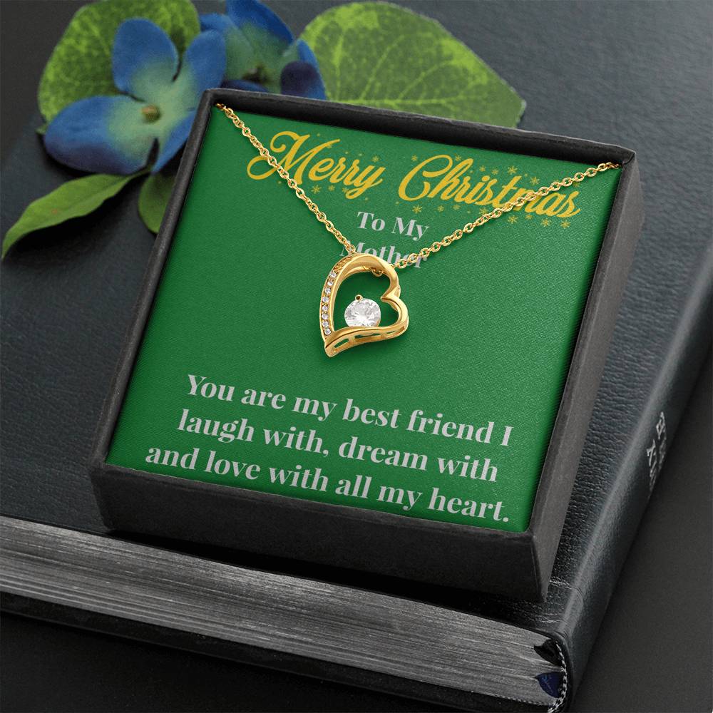 Merry Christmas To My Mother Forever Love Necklace - Gift for Mom - Necklace for Mom