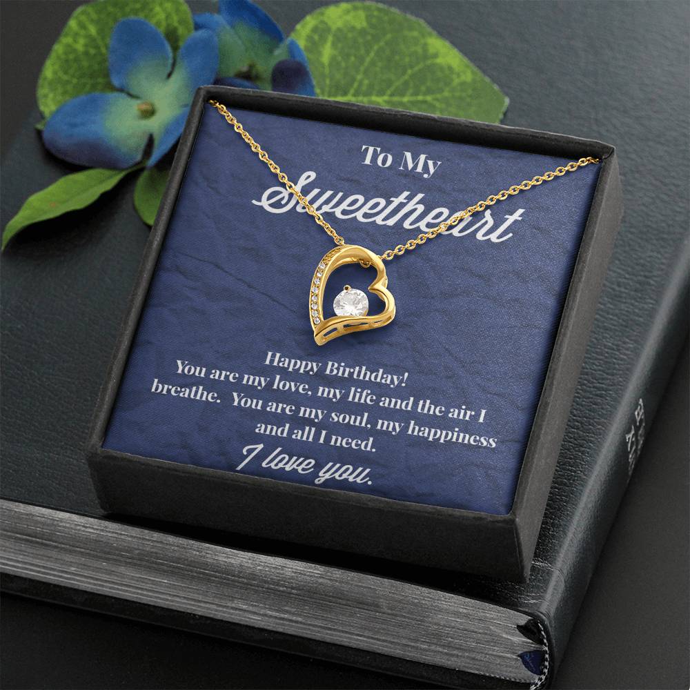 Happy Birthday To My Sweetheart Forever Love Necklace - Jewelry for Wife - Necklace for Wife