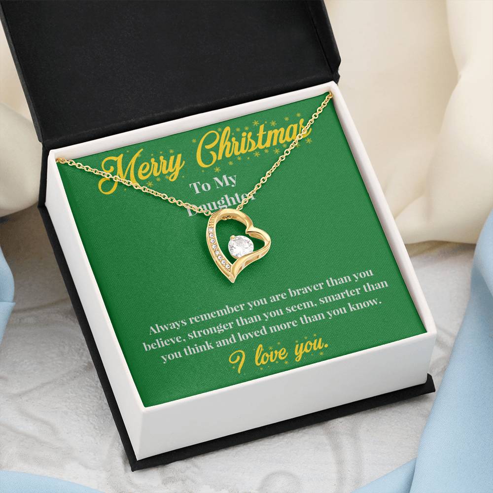 Merry Christmas to My Daughter - Forever Love Necklace - Christmas Gift for Daughter - Necklace for Daughter